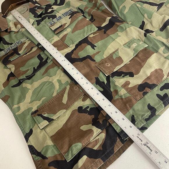 Vintage US Air Force‎ Woodland Camo Jacket Shirt Military Uniform Men Sz Medium - Picture 6 of 7